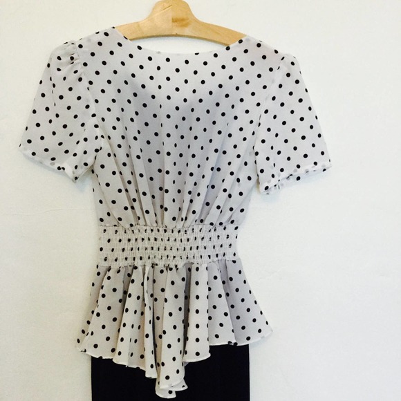 Vinatge 80s Black & White Polka Day Dress - Picture 5 of 5